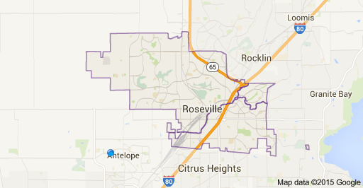map Roseville CA